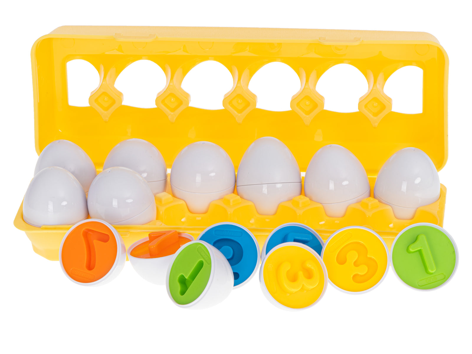 Educational Puzzle Sorter Match Shapes Numbers Eggs 12pcs