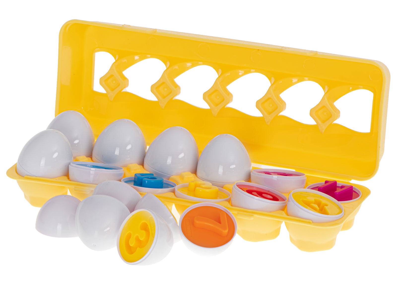 Educational Puzzle Sorter Match Shapes Numbers Eggs 12pcs