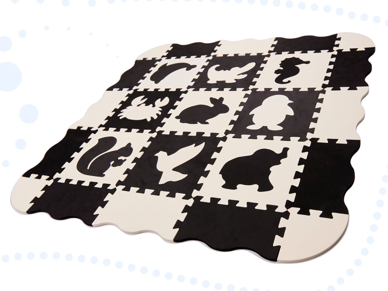 Foam Puzzle Mat / Playpen For Children 25el. Black And White