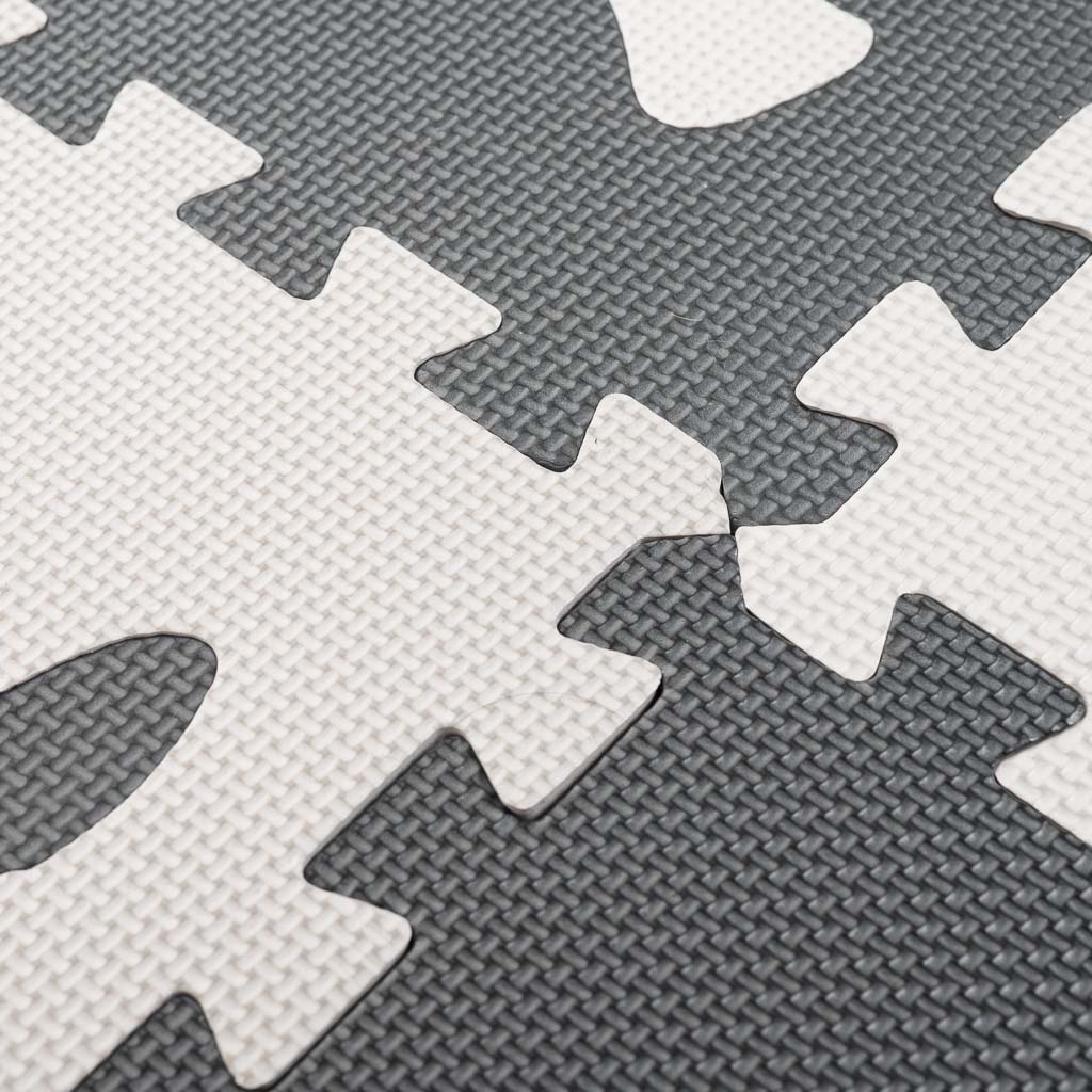 Foam Puzzle Mat For Children 9 El. Black-ecru 85cm X 85cm X 1cm