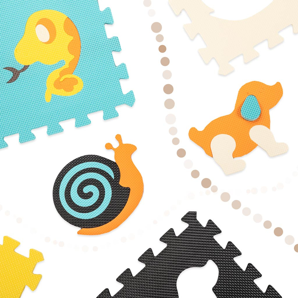 Foam Puzzle Mat For Children 9 El. Colorful Animals 85cm X 85cm X 1cm
