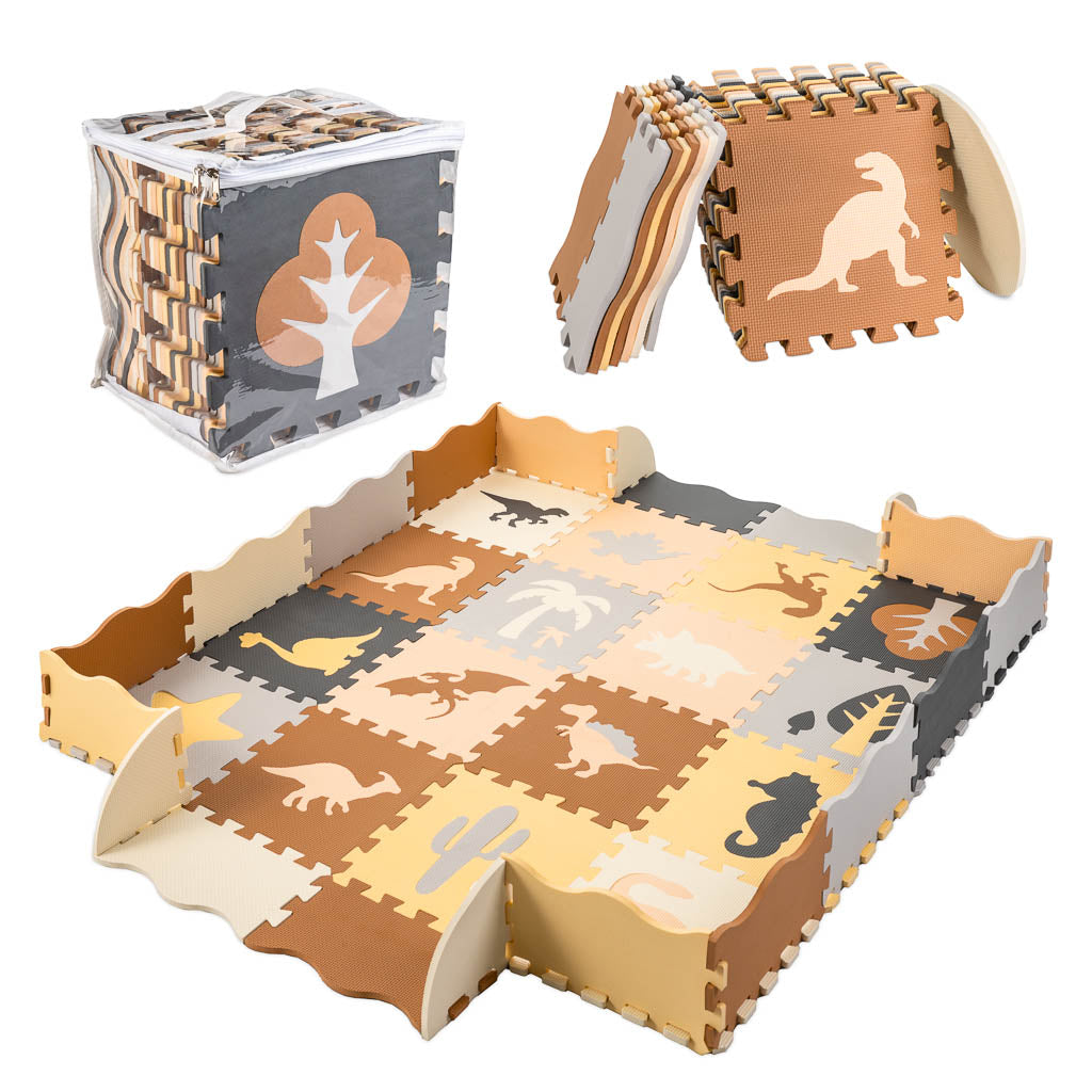Foam Puzzle Mat / Playpen 36-piece Dinosaurs 143cm X 143cm X1cm