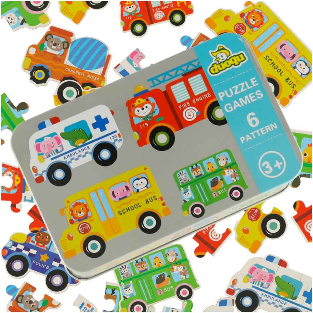 Puzzle In A Can Vehicles 30 Puzzles