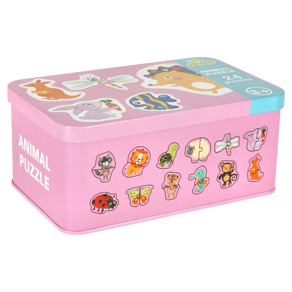 Puzzle V Plechovce Zvířata 24 Puzzle