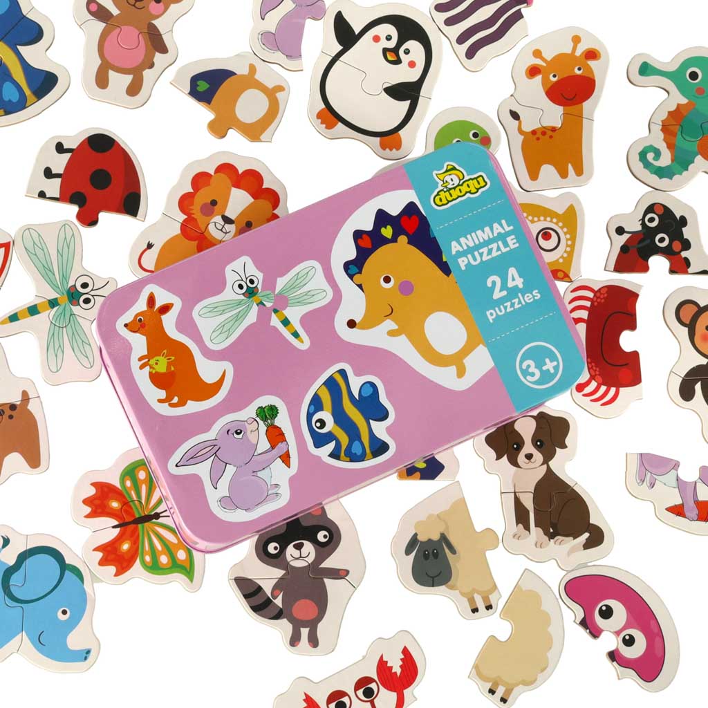 Puzzle V Plechovce Zvířata 24 Puzzle