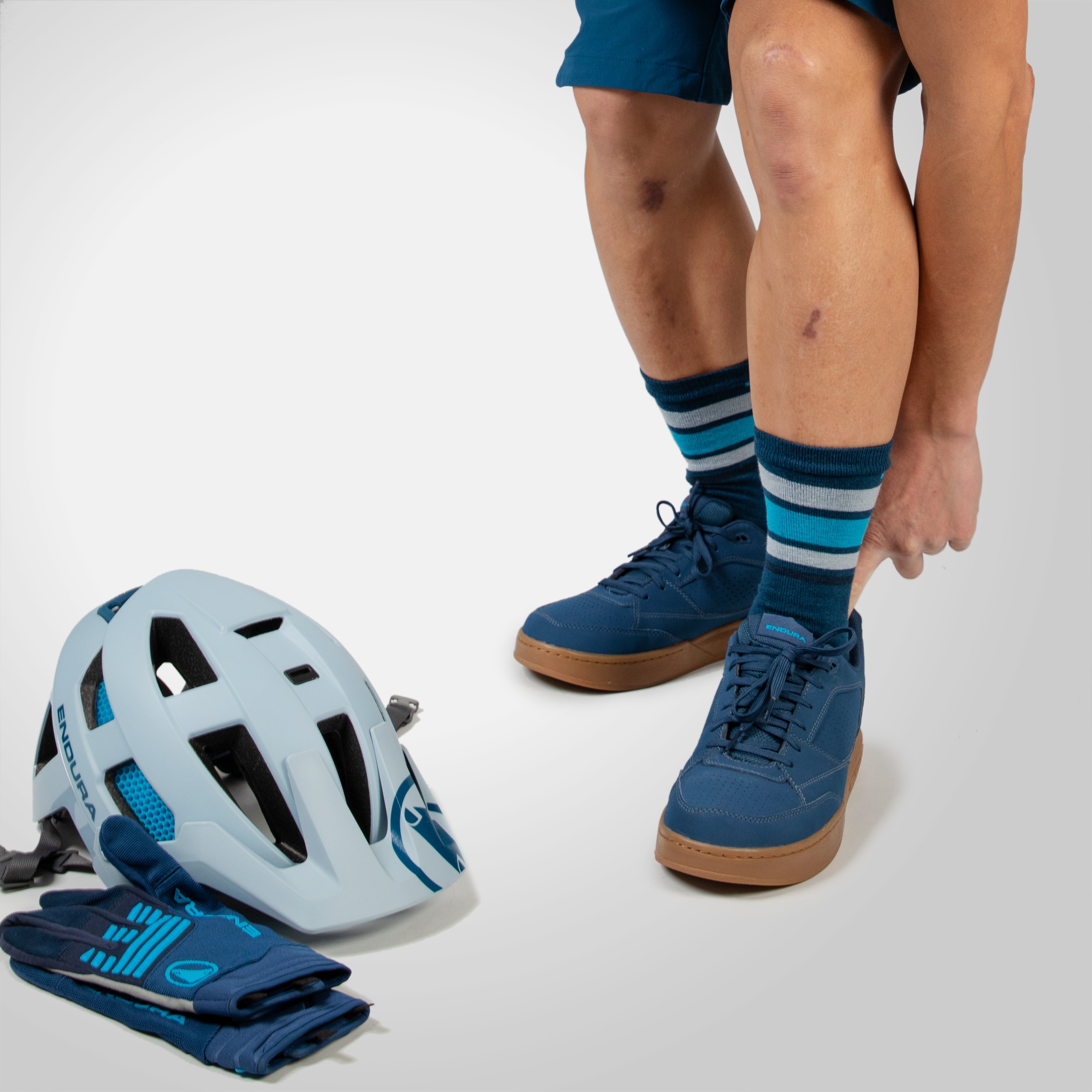 Endura Baabaa Merino Stripe Sock Blueberry