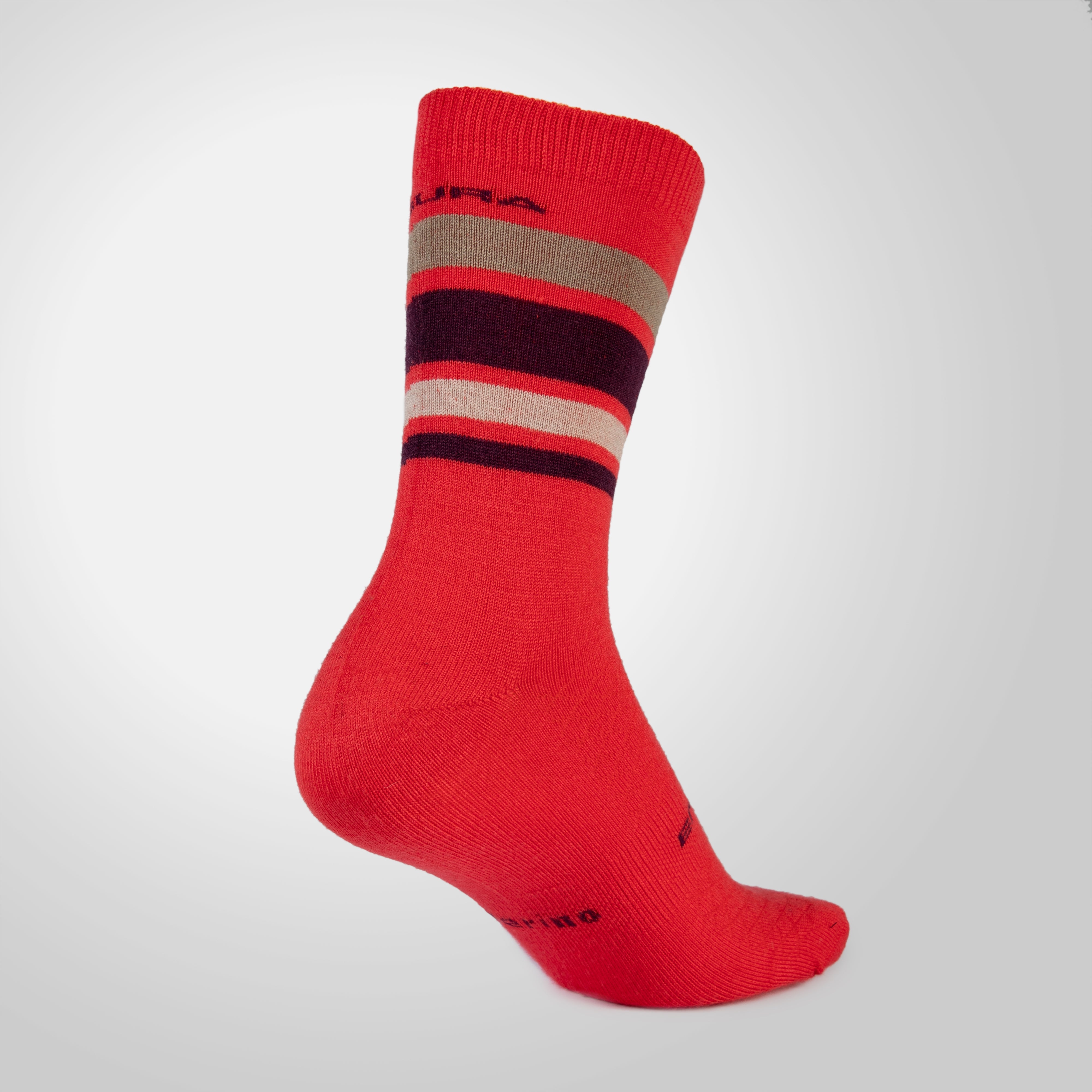 Endura Baabaa Merino Stripe Sock Pomegranate