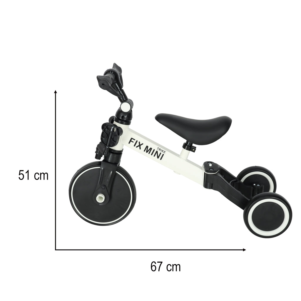 Trike Fix Mini Cross-country trehjulet cykel 3-i-1 med pedaler Hvid