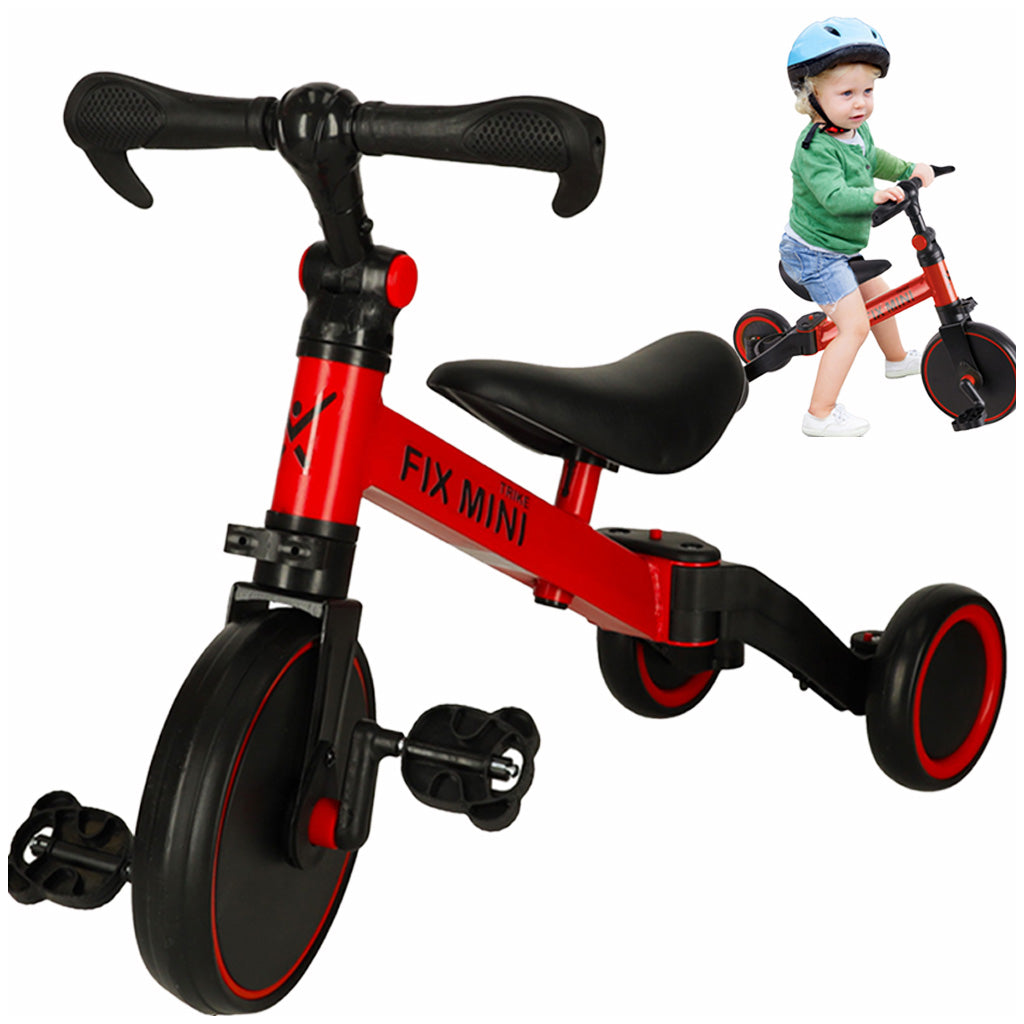 Trike Fix Mini Cross-country driewieler 3 in 1 met pedalen Rood