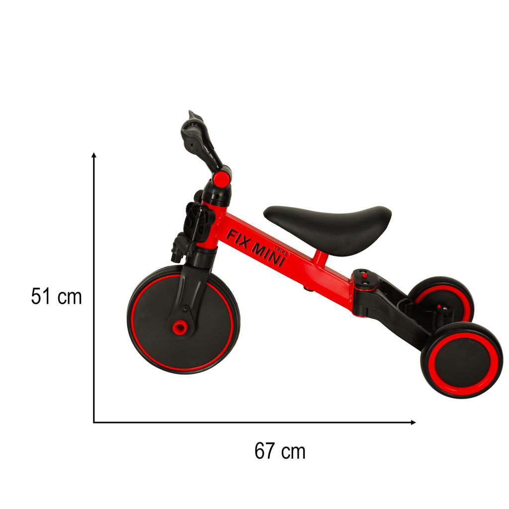 Trike Fix Mini Cross-country driewieler 3 in 1 met pedalen Rood