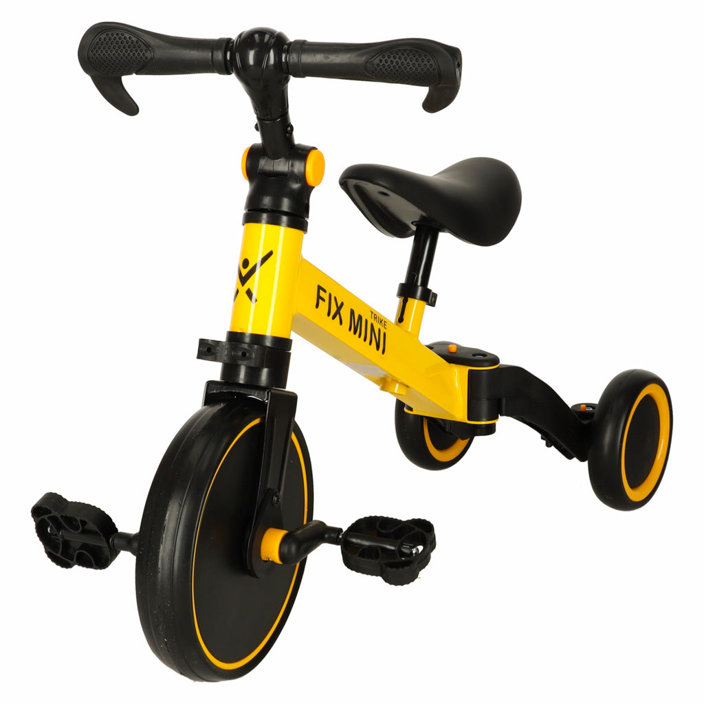 Trike Fix Mini Cross-country trehjulet cykel 3 i 1 med pedaler Gul