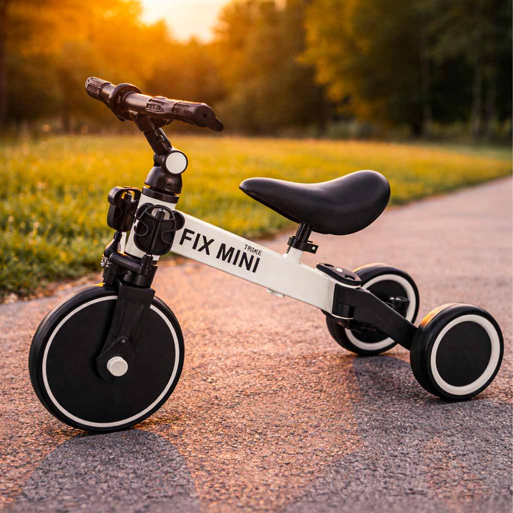 Trike Fix Mini Cross-country trehjulet cykel 3-i-1 med pedaler Hvid