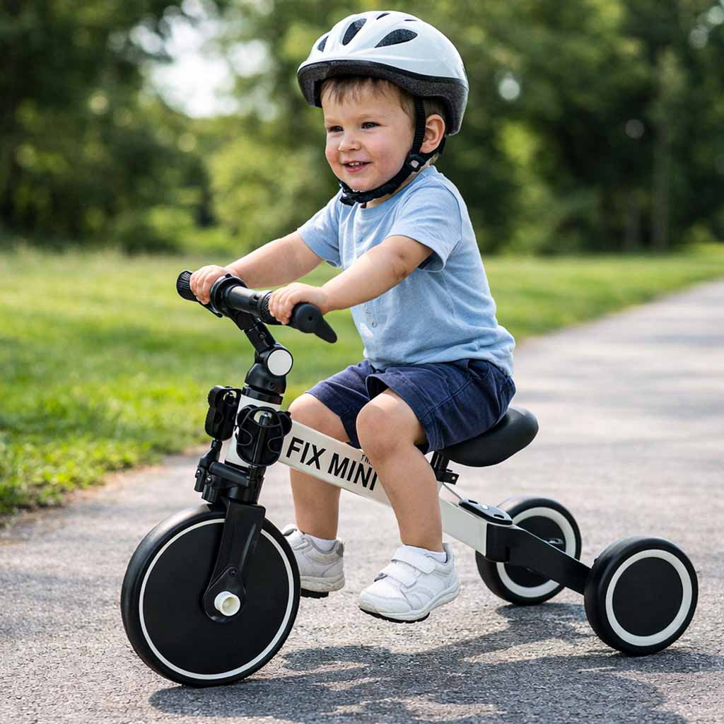 Trike Fix Mini Cross-country trehjulet cykel 3-i-1 med pedaler Hvid