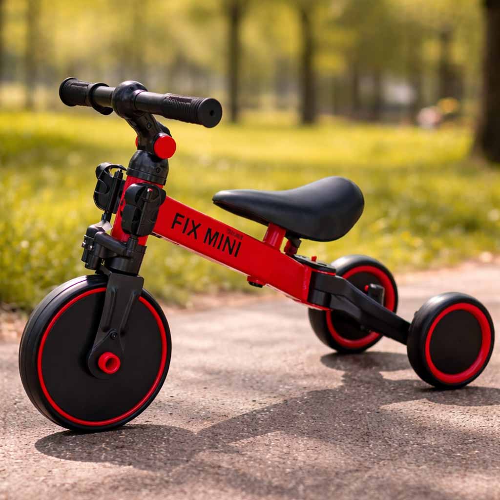 Trike Fix Mini Cross-country driewieler 3 in 1 met pedalen Rood