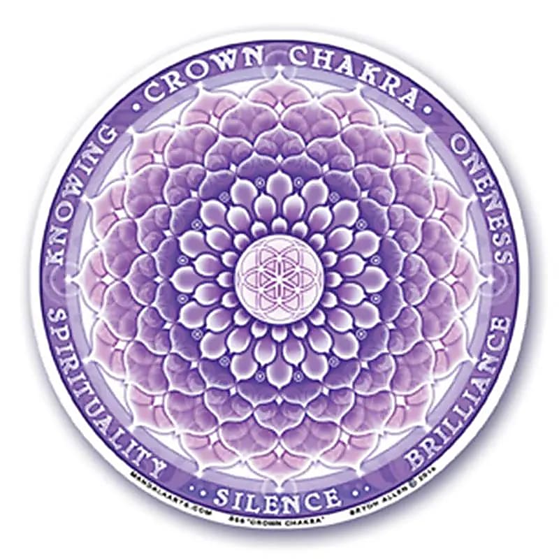 Fensteraufkleber 7. Chakra (Sahasrara) – 4er-Set – 10,5 cm