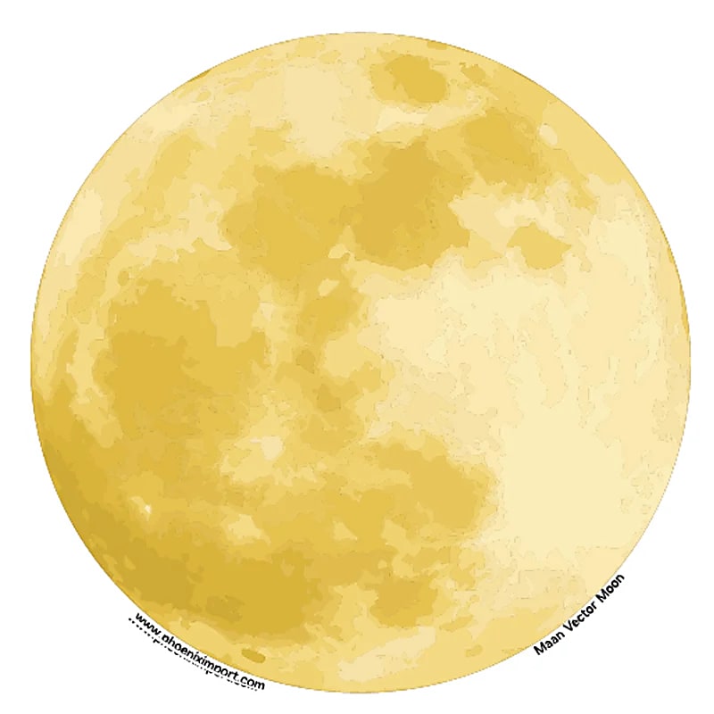 Autocolant Geam Luna Plina - 11,7cm Pachet De 3 Buc