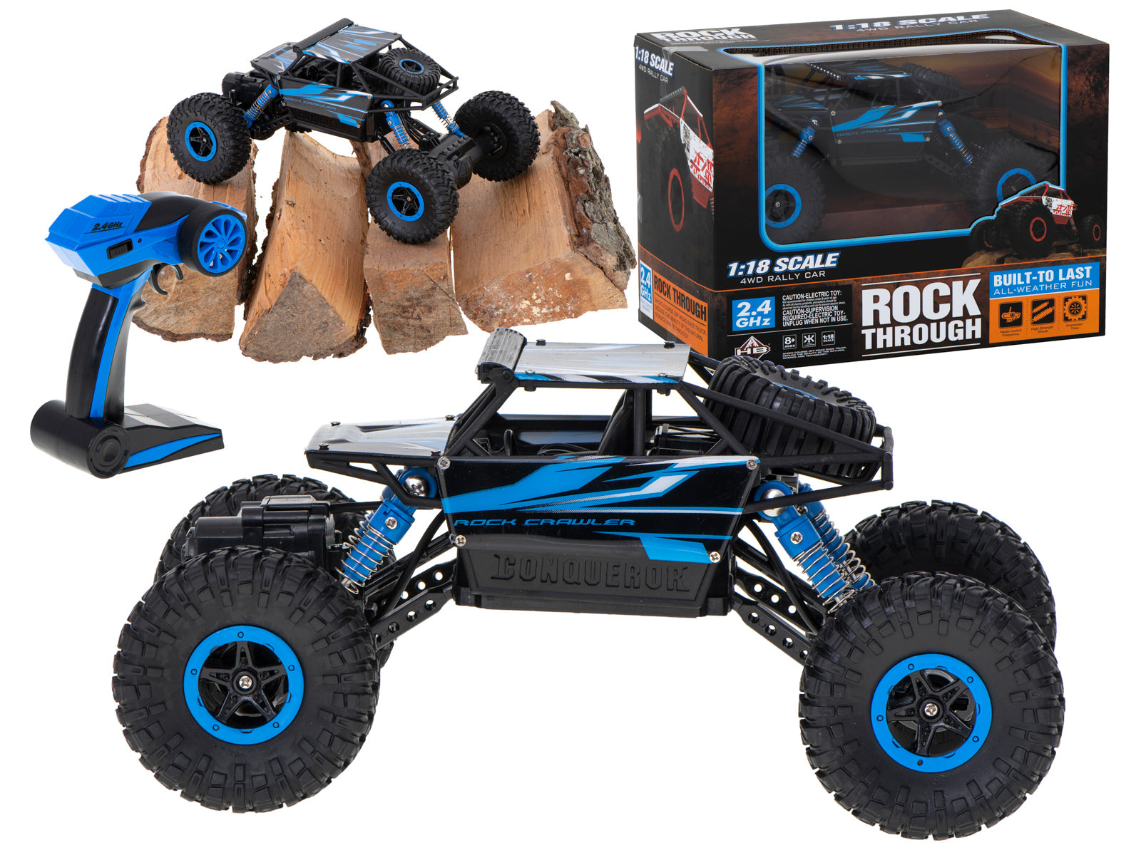 Rc Car Rock Crawler Hb 2,4 GHz 1:18 Modrá
