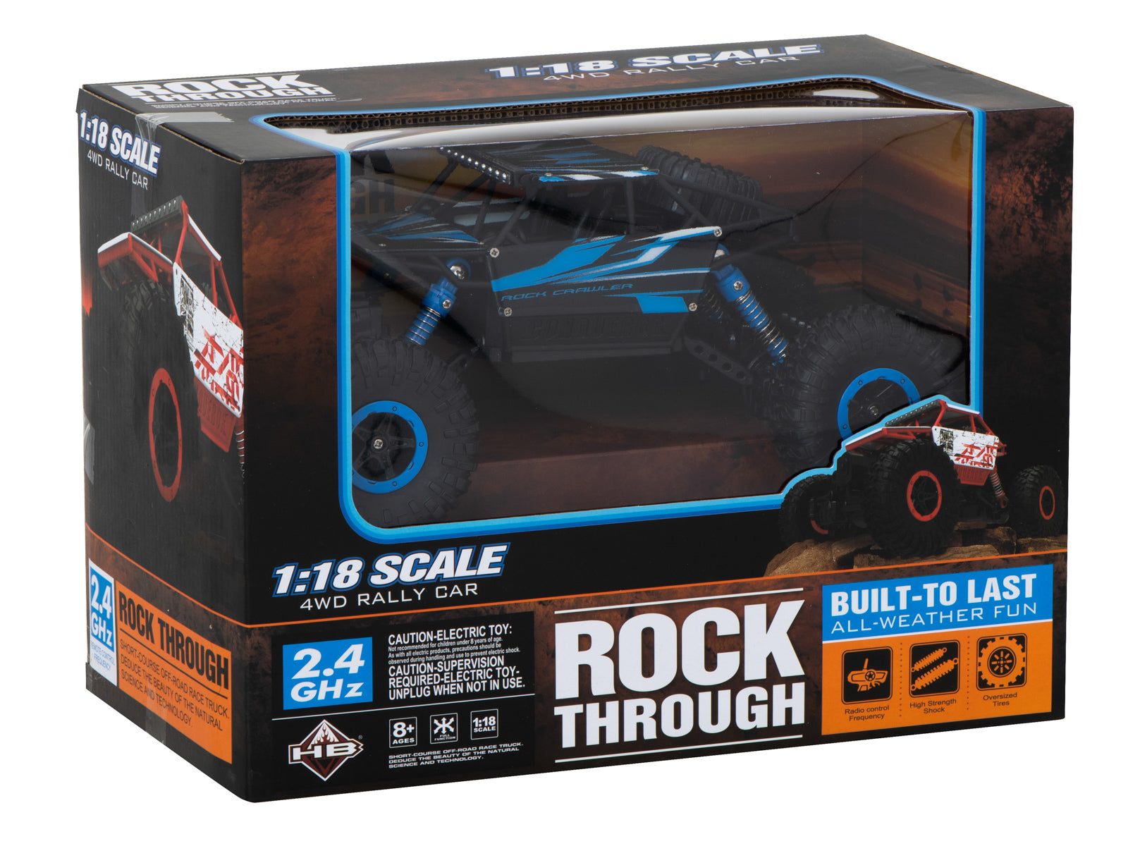 Rc Car Rock Crawler Hb 2.4ghz 1:18 Blue
