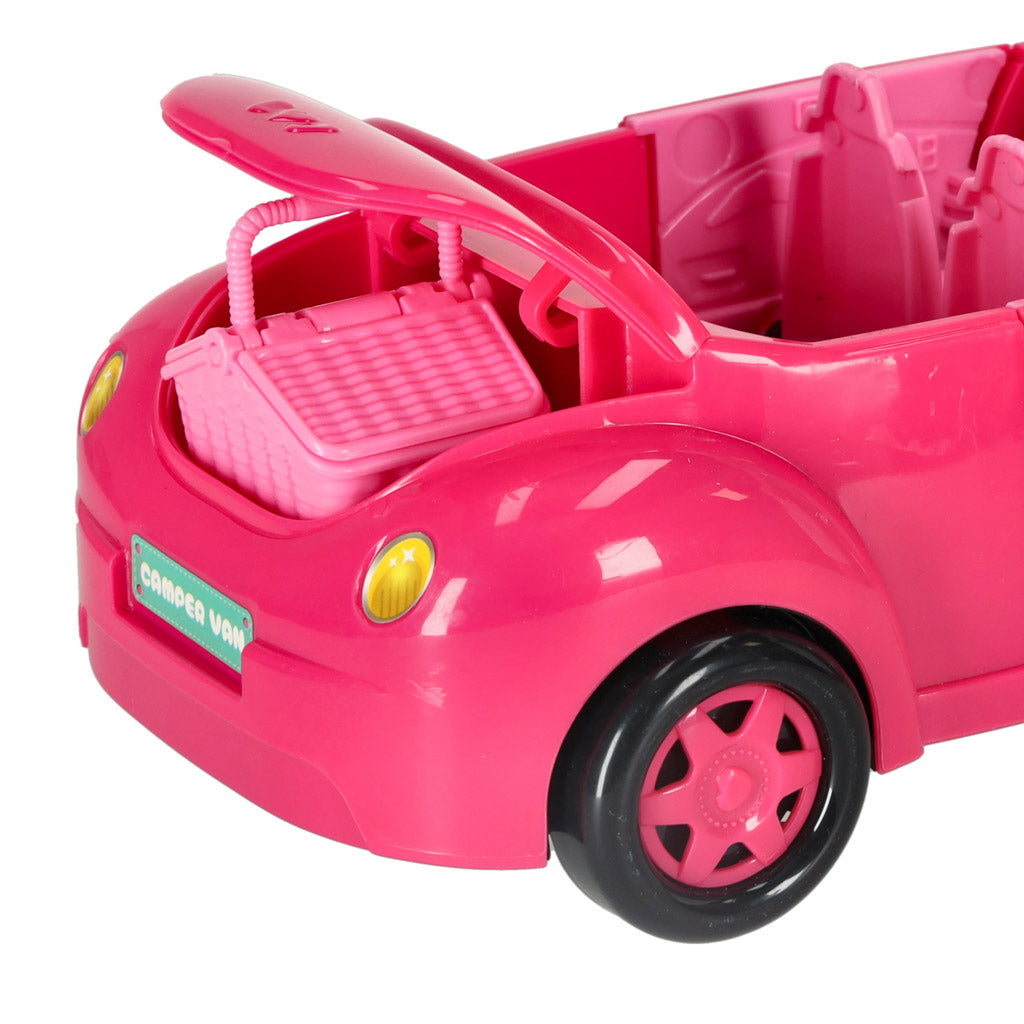 Car For Dolls Convertible Pink 4 El.