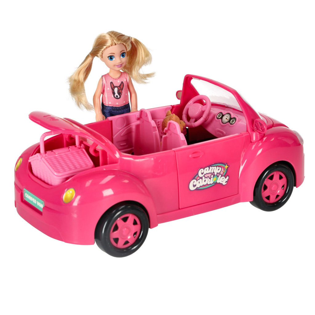 Car For Dolls Convertible Pink 4 El.