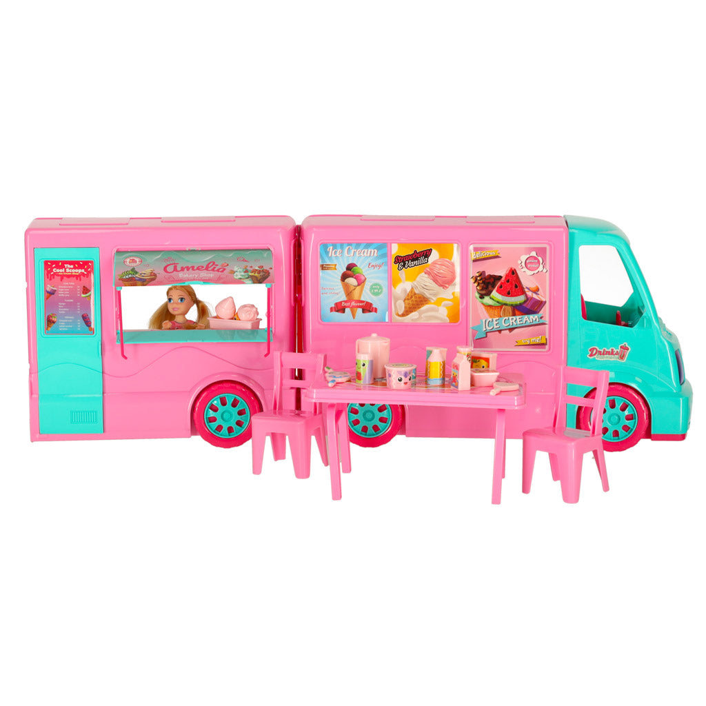 Doll Food Truck Set 21 El.
