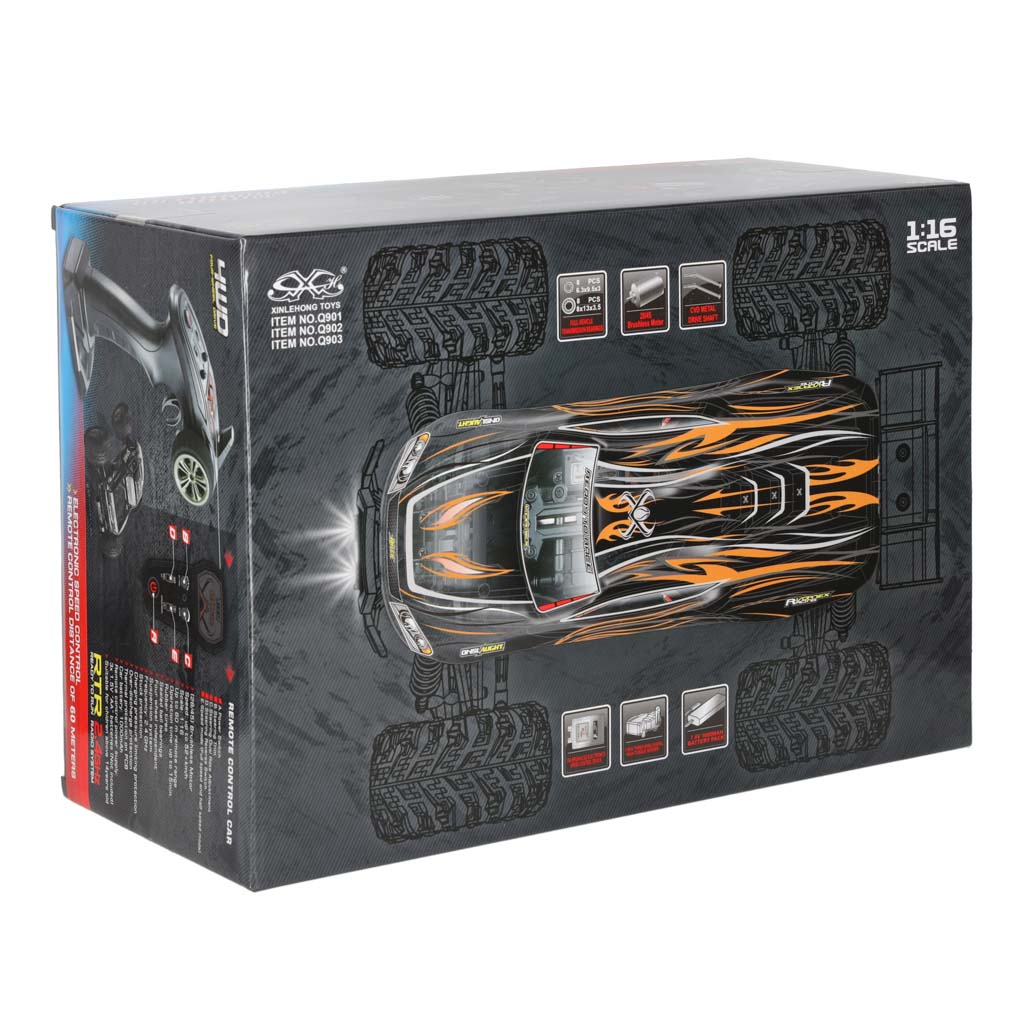Rc Car Q901 Brushless 1:16 2.4g 4ch 52km/h Red
