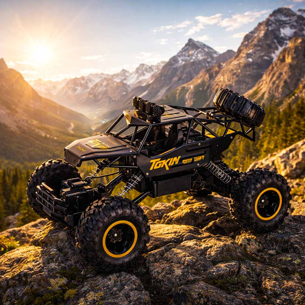 Rc Car Rock Crawler 1:12 4wd Metal Black