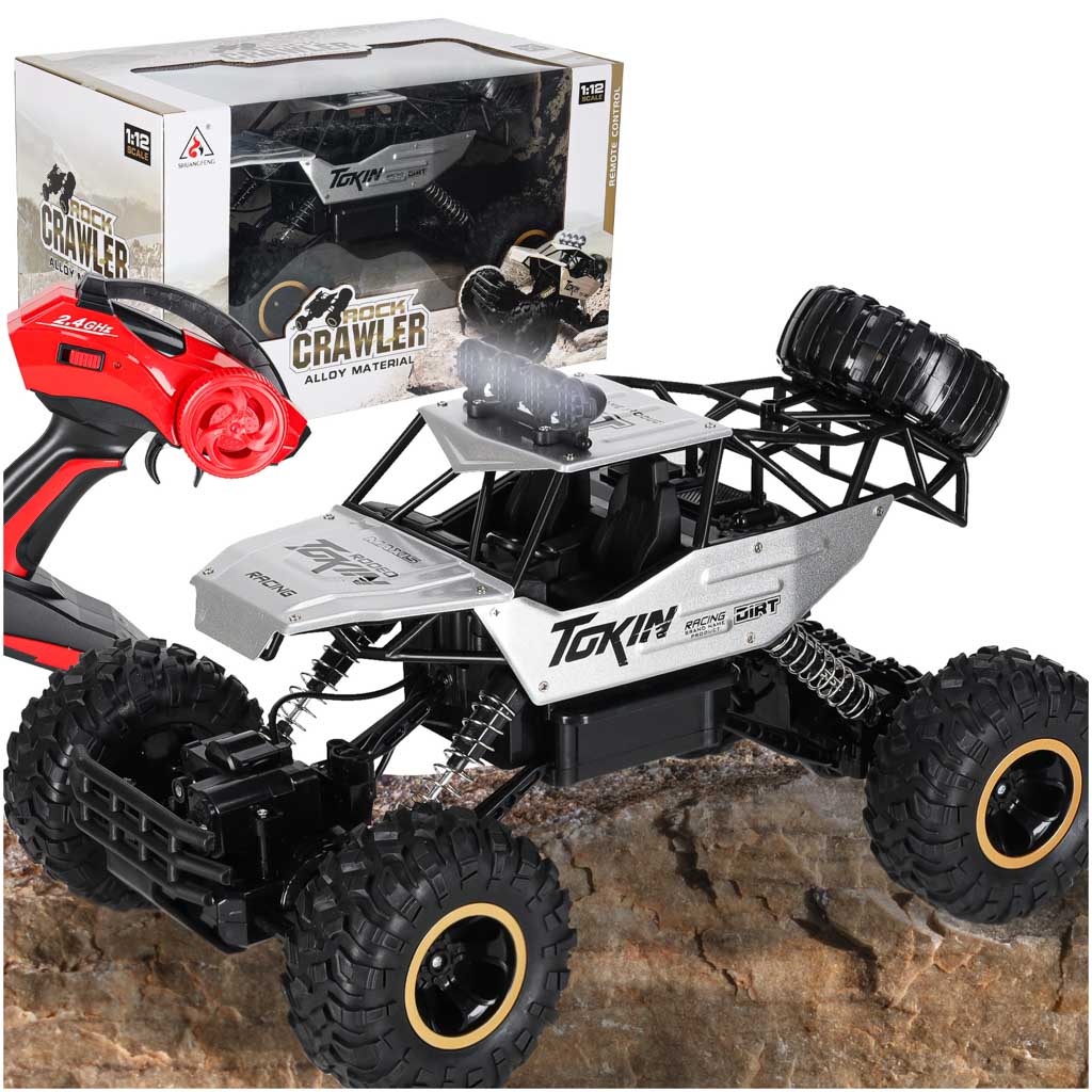 Coche Rc Rock Crawler 1:12 4wd Metal Plata