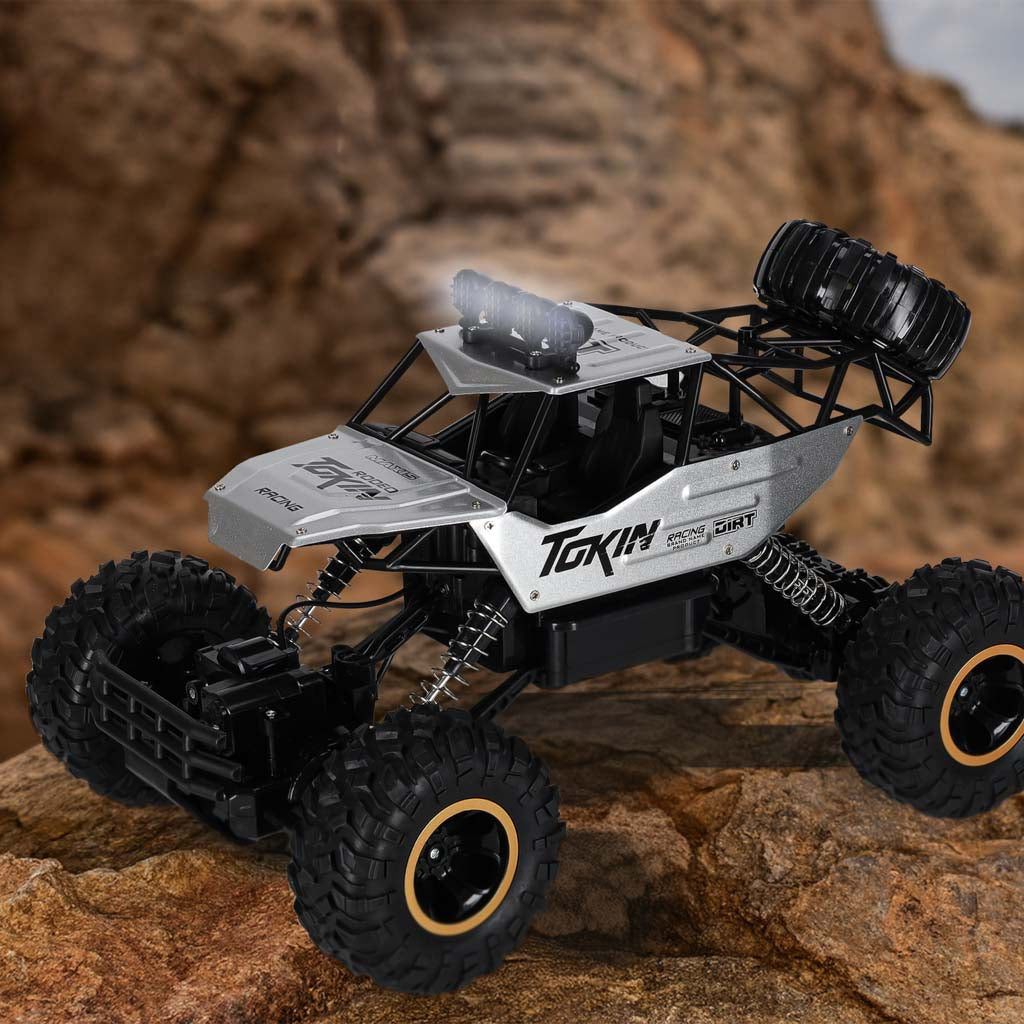Rc Car Rock Crawler 1:12 4wd Metal Silver