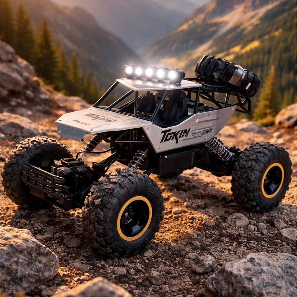 Rc Car Rock Crawler 1:12 4wd Metal Silver