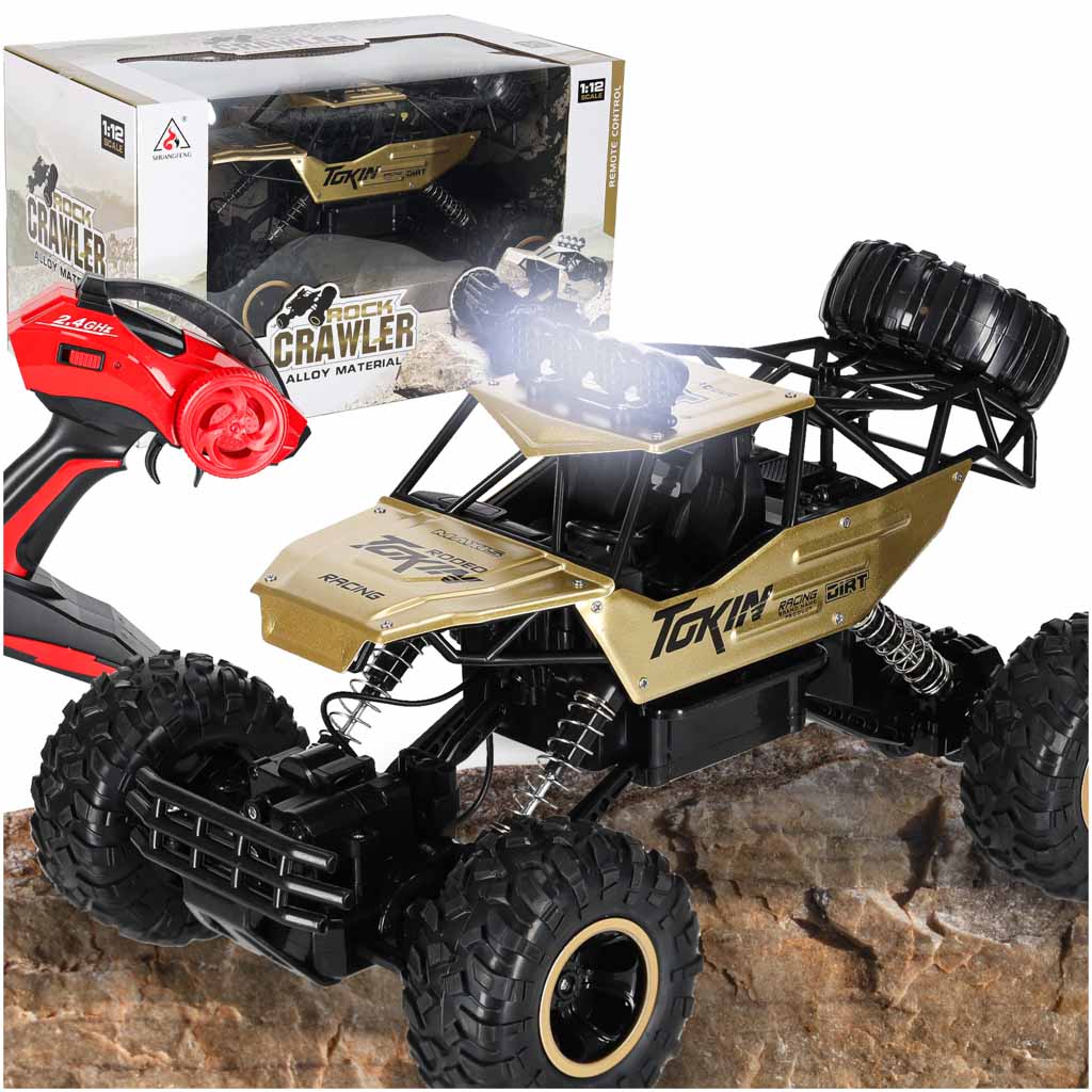 Rc Car Rock Crawler 1:12 4wd Metal Gold