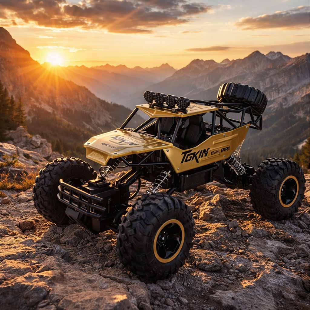 Rc Car Rock Crawler 1:12 4wd Metal Gold