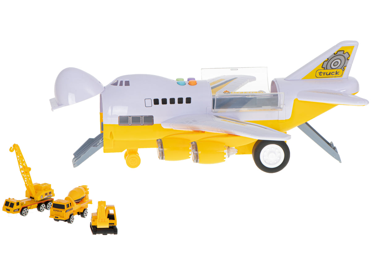 Avión transportador + 6 coches Vehículos de construcción Lado/delantero