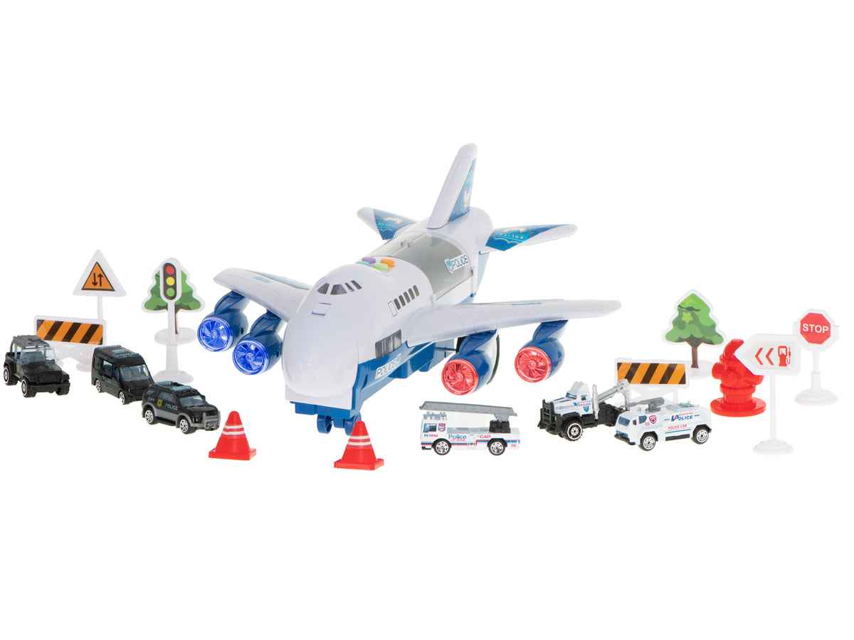 Transporter Plane + 6 Cars Police Side/front