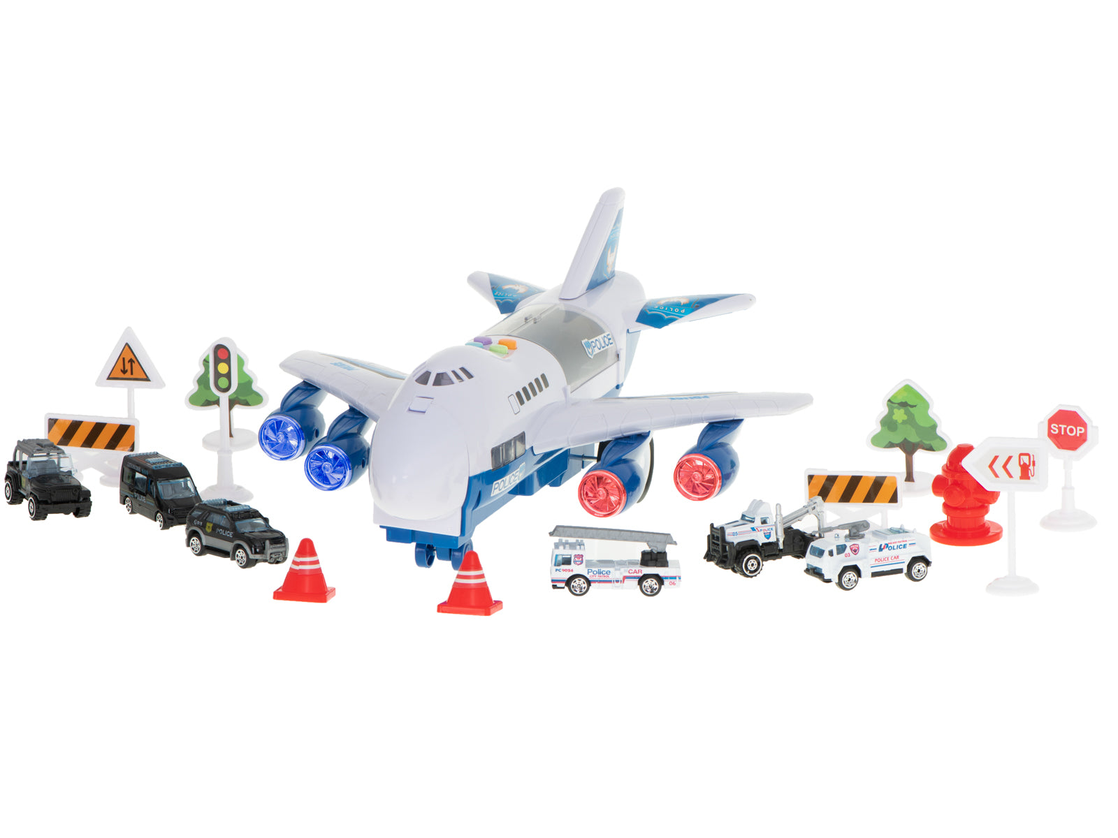 Transporter Plane + 6 Cars Police Side/front