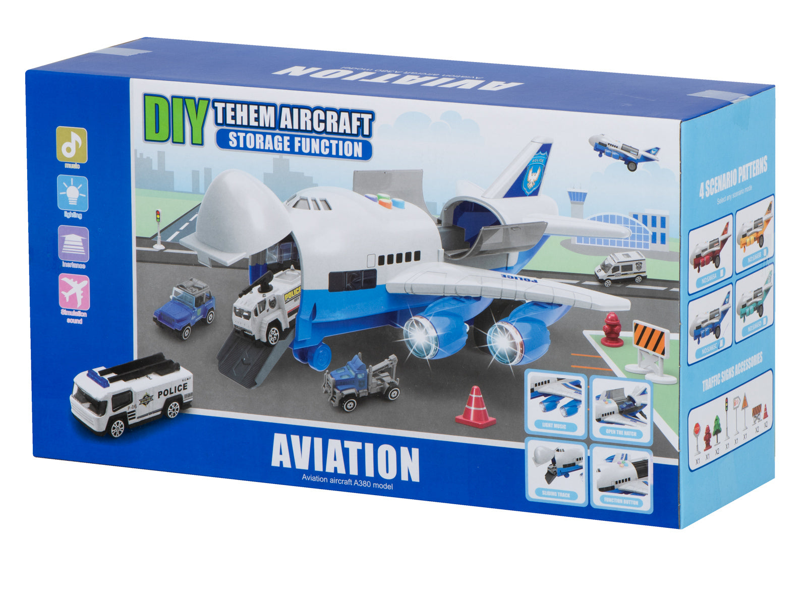 Transporter Plane + 6 Cars Police Side/front