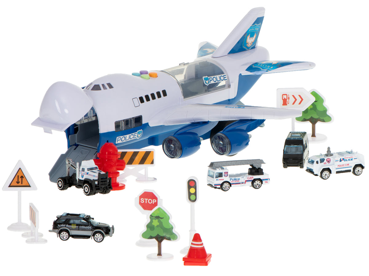 Transporter Plane + 6 Cars Police Side/front