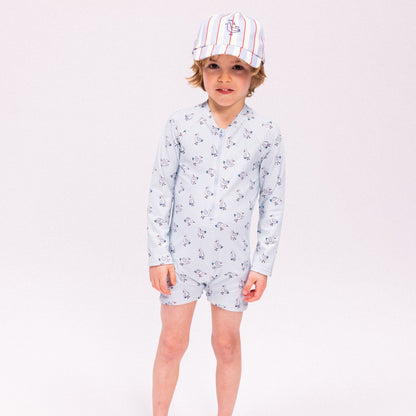 Swim Essentials Uv Swimsuit Boys - Blue - Little Seagull