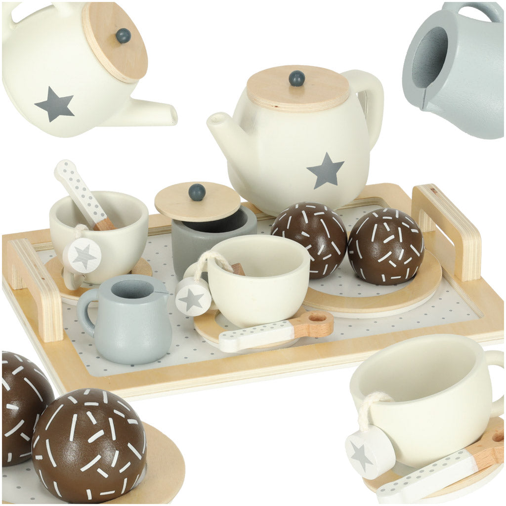 Servizio Caffè Set Di Piatti In Legno Per 2 Persone