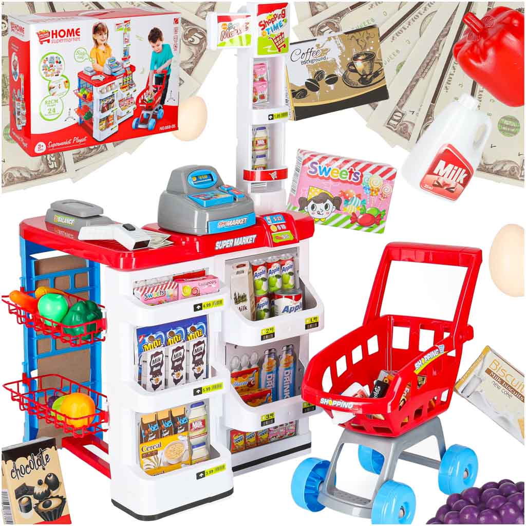 Supermarket Store Cash Register + Cart Model 2