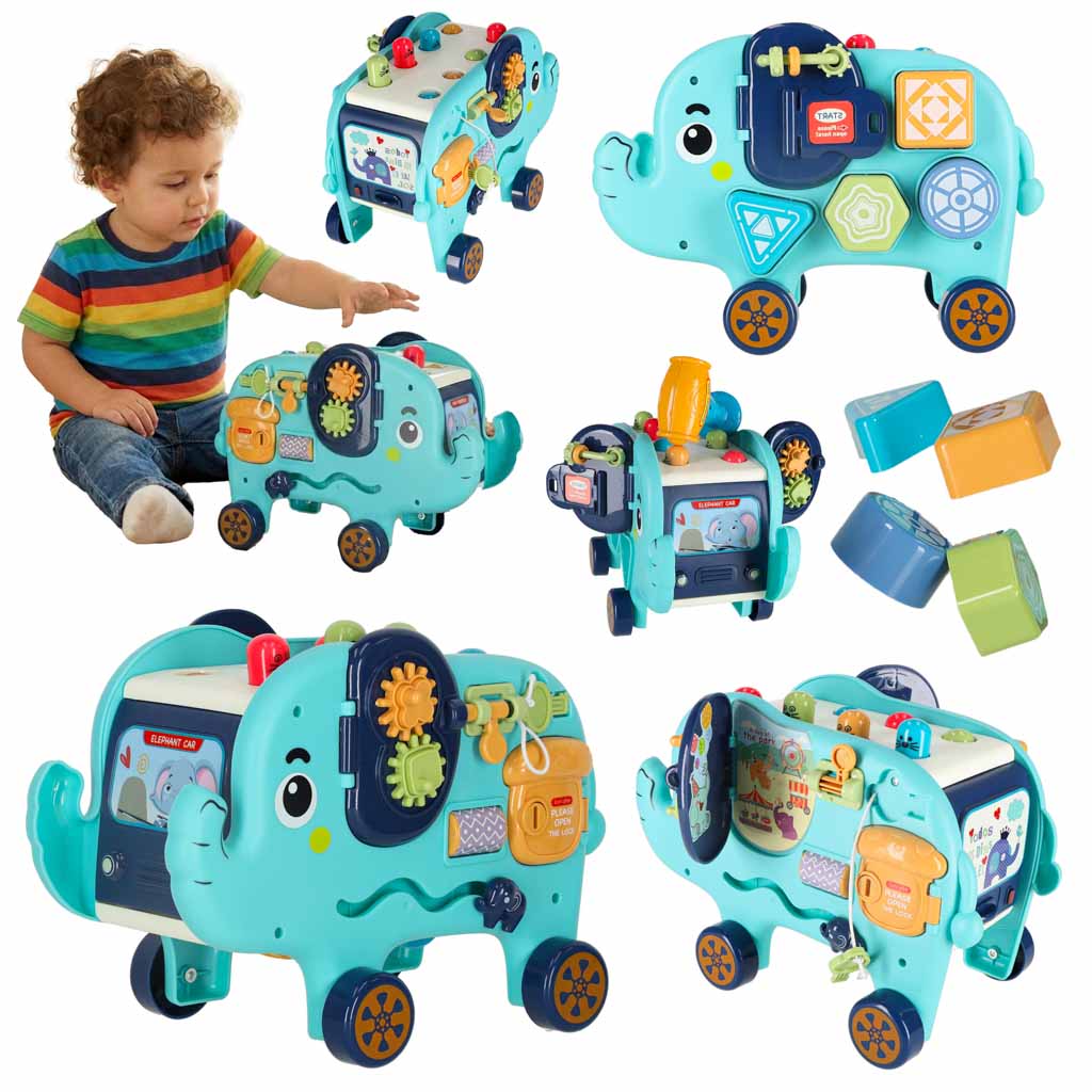 Martillo clasificador de bloques interactivo Montessori Elephant Pounder 26cm