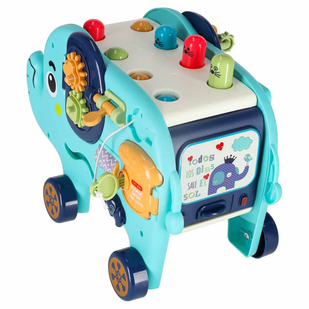 Interactive Montessori Elephant Pounder Sorter Blocks Hammer 26cm