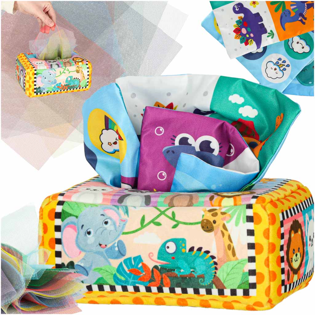Sorter Tissue Box Sensory Montessori Plush Numbers Letters
