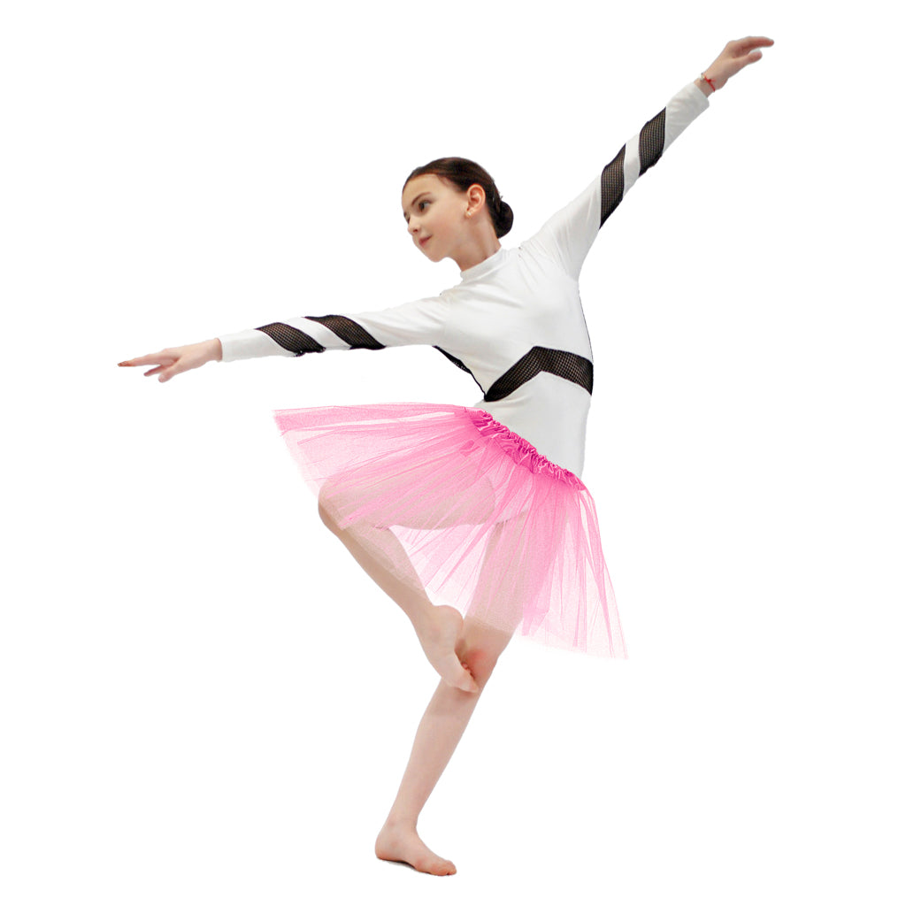 Tyllkjol Tutu Kostym Kostym Rosa