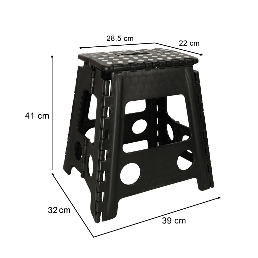 Non-slip Folding Stool 39cm Black