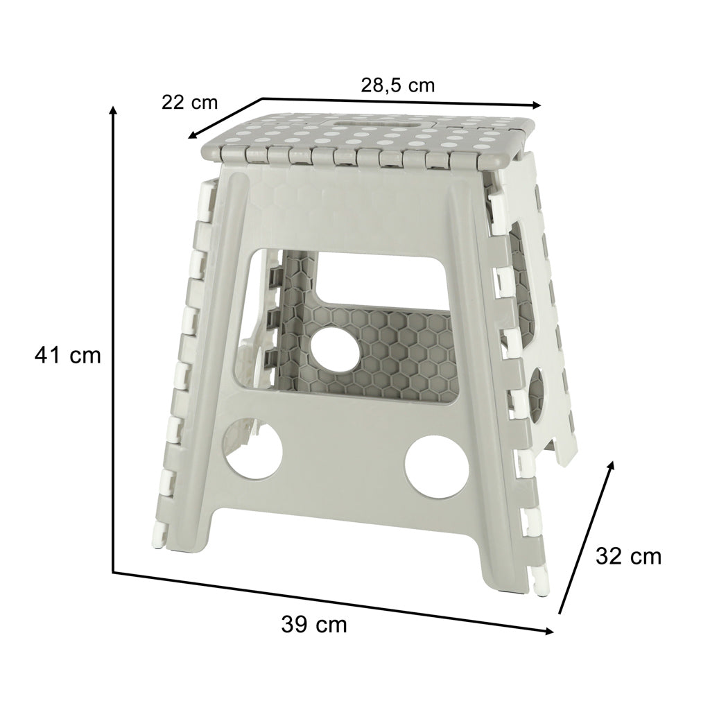 Non-slip Folding Stool High 39cm Light Grey