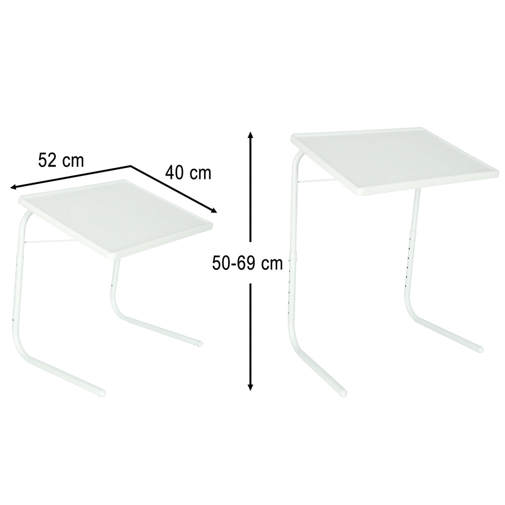 Side Table For Laptop Folding 52 X 40 Cm White