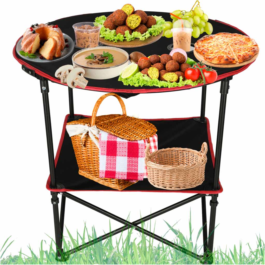 Travel Table Folding With Cover Black