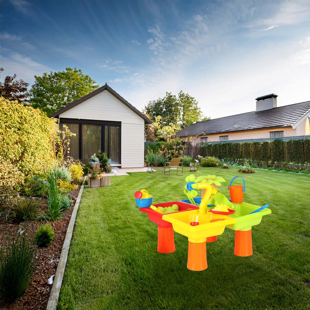 Water Table Four Parts Sandbox Shovel Watering Can Stool
