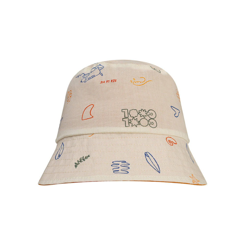 Swim Essentials Sun Hat Reversible - Beige/orange - Surfer